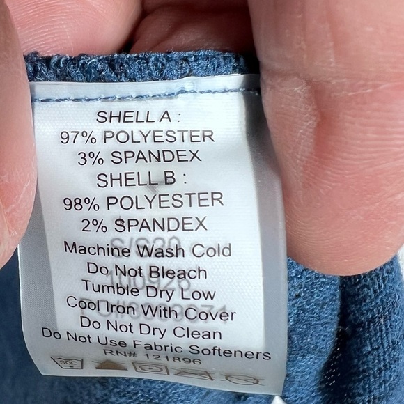 TITLE NINE Jewel Blue Long Raglan Sleeve Crewneck Shirt Kangaroo Pocket XS - Picture 3 of 6